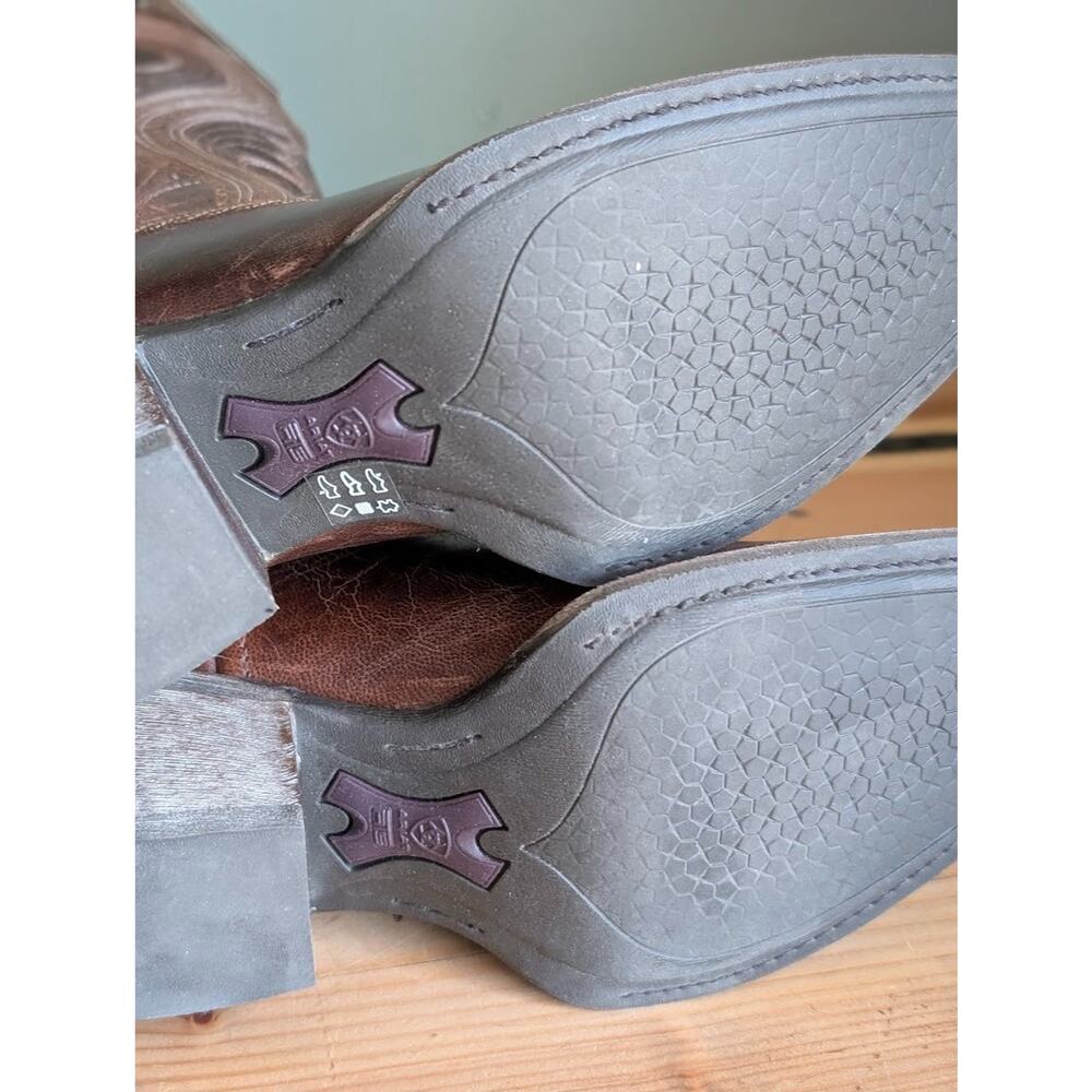 NWT Ariat Lively Womens Sz 9.5 B Sassy Brown Leather Cowboy Square Toe - Picture 5 of 5